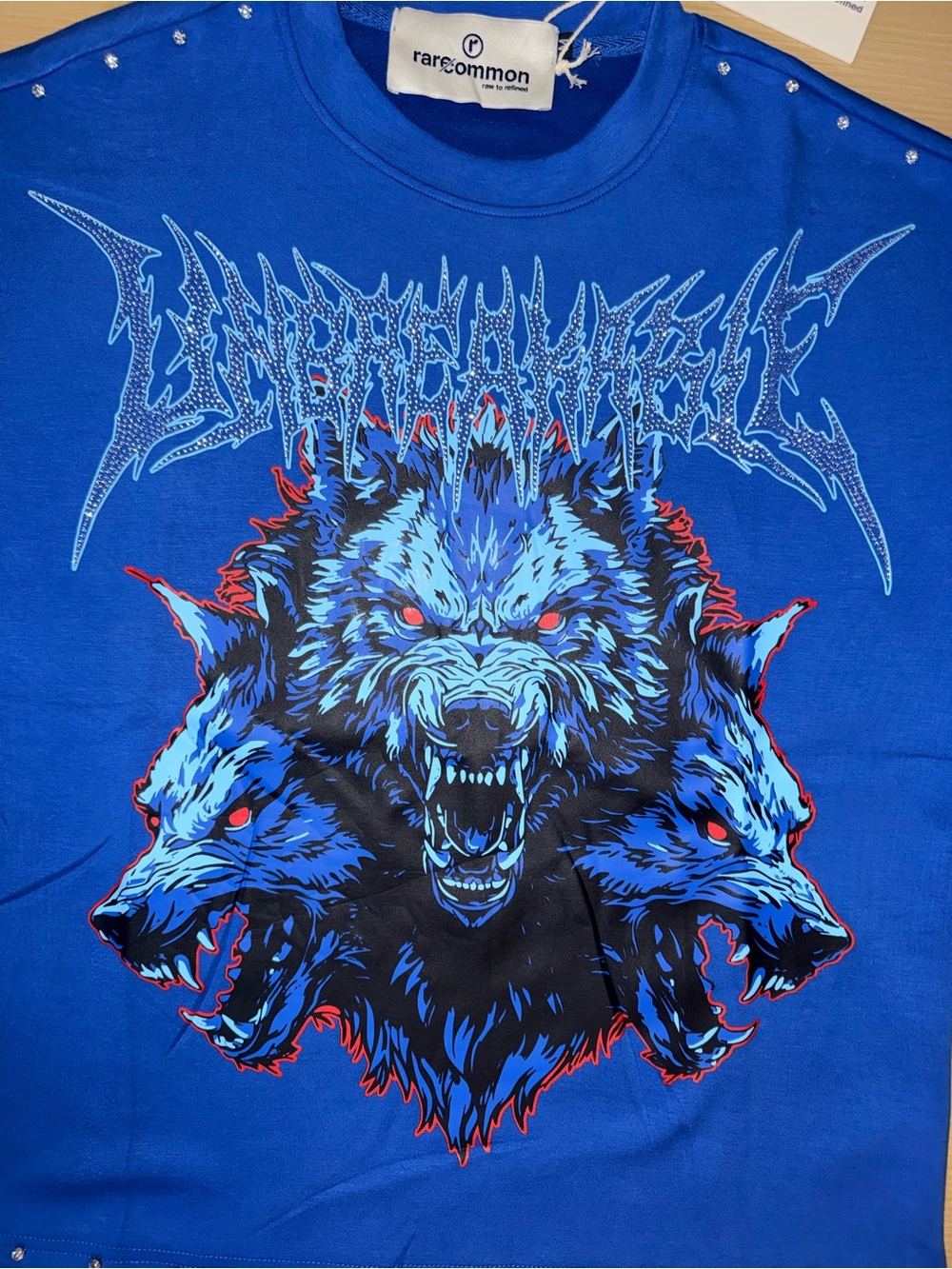 Rarecommon Graphics Rhinestone Wolf Tee - Picture 2 of 4